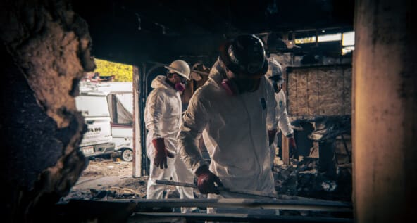 JRI Demolition emergency labor support team doing demo on a fire damaged home