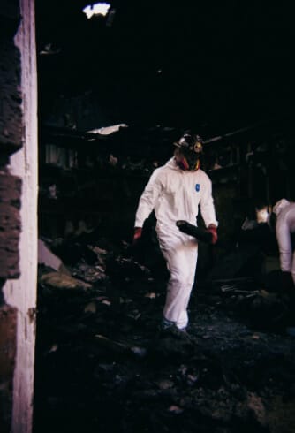 Fire damage cleanup with the JRI Demolition team